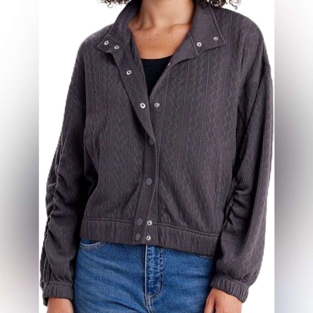 Supplies Knit Cable  Gray Bomber Size M